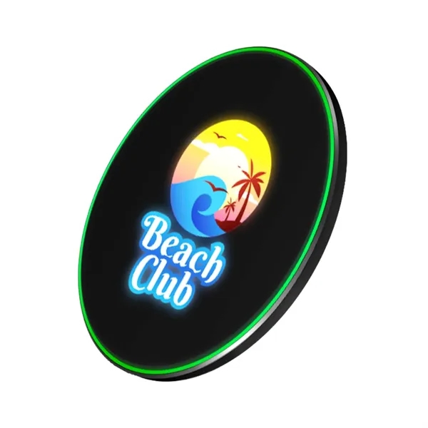 LED light up logo wireless charger plus 1 color laser engraving... from ASI 37218 Athena Promo (tm)