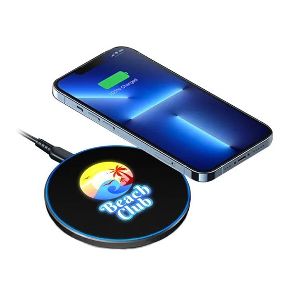 LED light up logo wireless charger plus 1 color laser engraving... from ASI 37218 Athena Promo (tm)