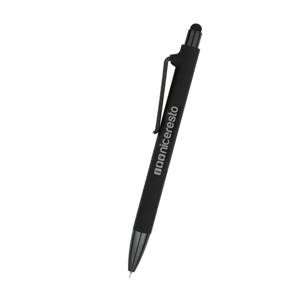 Pen with a plunger action design, stylus on top and low-viscosity... from ASI 61125 Hit Promotional Products / Hit®