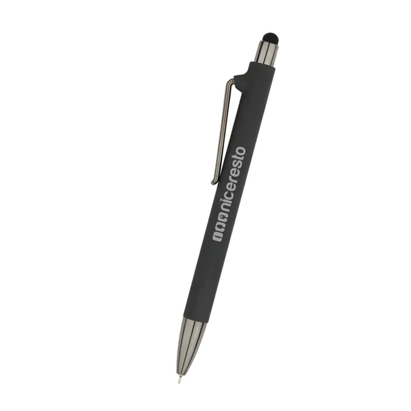 Pen with a plunger action design, stylus on top and low-viscosity... from ASI 61125 Hit Promotional Products / Hit®