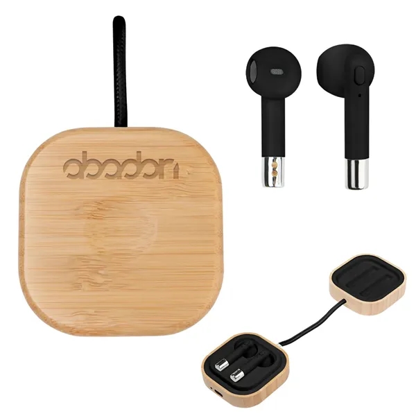 Wireless earbuds and bamboo watch charger.... from ASI 61125 Hit Promotional Products / Hit®