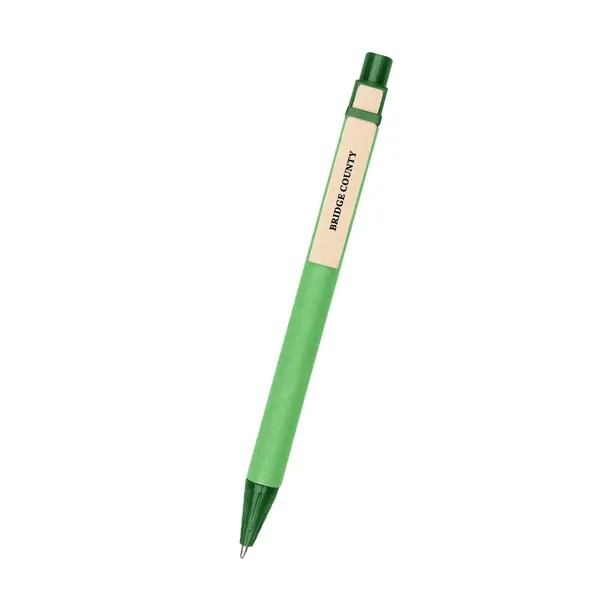 Plunger action ballpoint pen with paper barrel and wooden clip.... from ASI 61125 Hit Promotional Products / Hit®