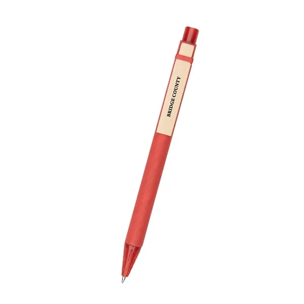 Plunger action ballpoint pen with paper barrel and wooden clip.... from ASI 61125 Hit Promotional Products / Hit®