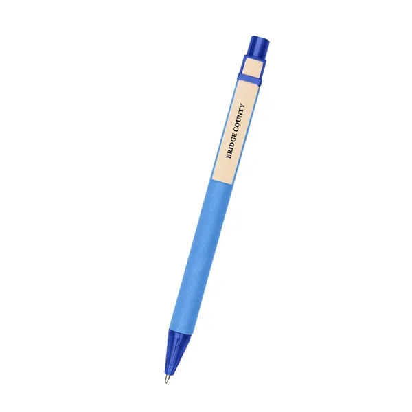 Plunger action ballpoint pen with paper barrel and wooden clip.... from ASI 61125 Hit Promotional Products / Hit®