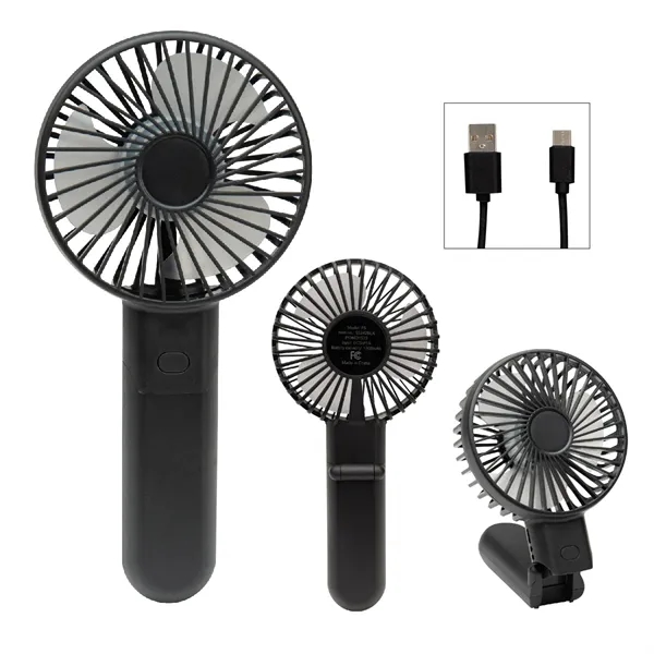 Rechargeable; handheld fan with four adjustable speeds.... from ASI 61125 Hit Promotional Products / Hit®