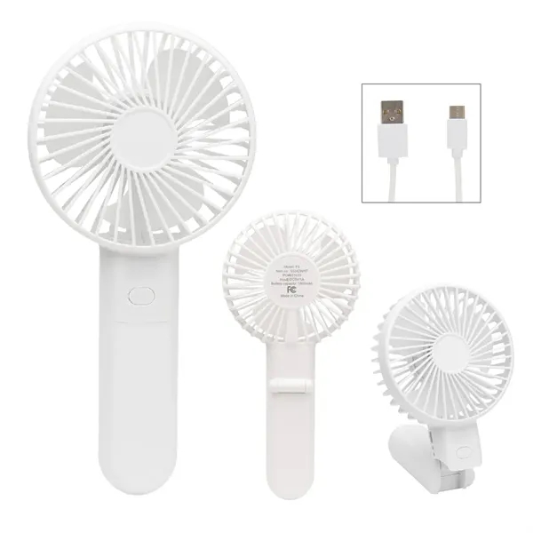 Rechargeable; handheld fan with four adjustable speeds.... from ASI 61125 Hit Promotional Products / Hit®