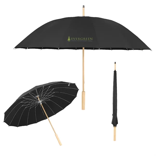 46" Arc Umbrella With 100% RPET Canopy & Bamboo Handle... from ASI 61125 Hit Promotional Products / Hit®