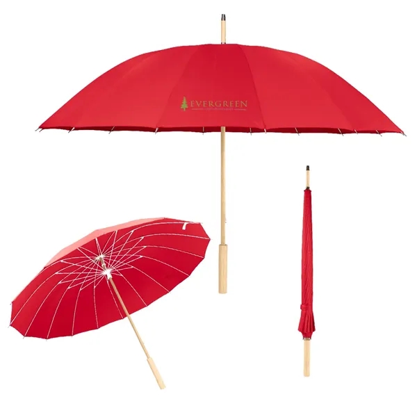 46" Arc Umbrella With 100% RPET Canopy & Bamboo Handle... from ASI 61125 Hit Promotional Products / Hit®