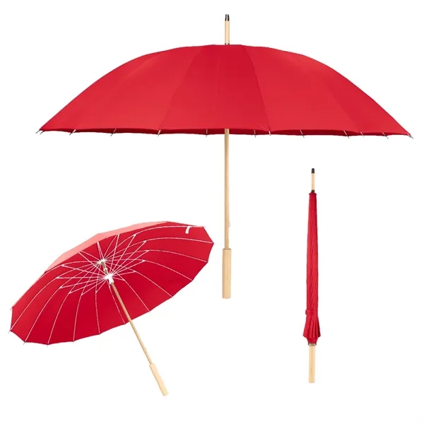 46" Arc Umbrella With 100% RPET Canopy & Bamboo Handle... from ASI 61125 Hit Promotional Products / Hit®