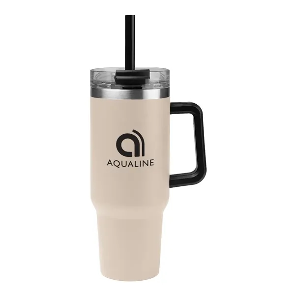 40 oz. stainless steel tumbler with double wall construction, handle, powder-coated... from ASI 61125 Hit Promotional Products / Hit®