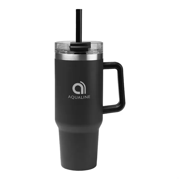 40 oz. stainless steel tumbler with double wall construction, handle, powder-coated... from ASI 61125 Hit Promotional Products / Hit®
