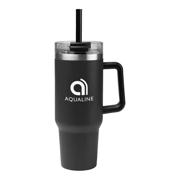 40 oz. stainless steel tumbler with double wall construction, handle, powder-coated... from ASI 61125 Hit Promotional Products / Hit®