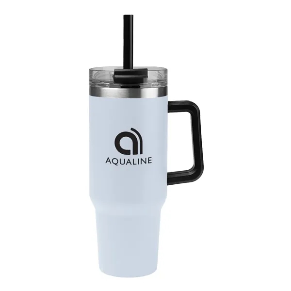 40 oz. stainless steel tumbler with double wall construction, handle, powder-coated... from ASI 61125 Hit Promotional Products / Hit®