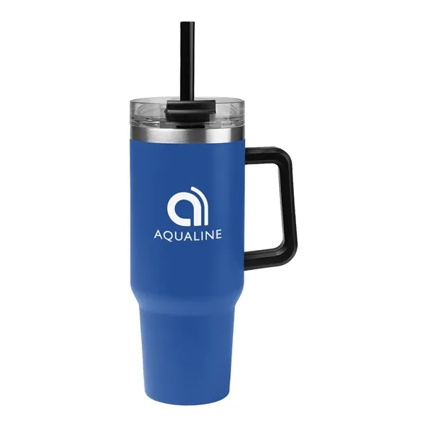 40 oz. stainless steel tumbler with double wall construction, handle, powder-coated... from ASI 61125 Hit Promotional Products / Hit®