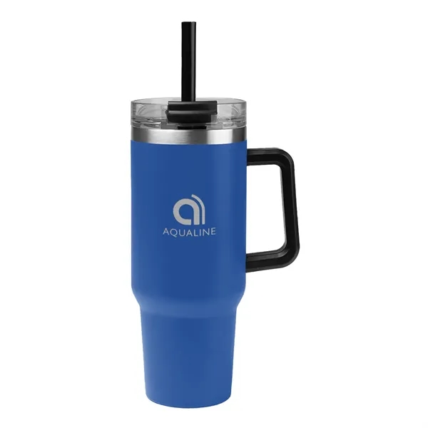 40 oz. stainless steel tumbler with double wall construction, handle, powder-coated... from ASI 61125 Hit Promotional Products / Hit®