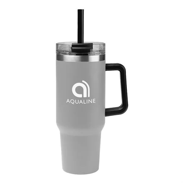 40 oz. stainless steel tumbler with double wall construction, handle, powder-coated... from ASI 61125 Hit Promotional Products / Hit®