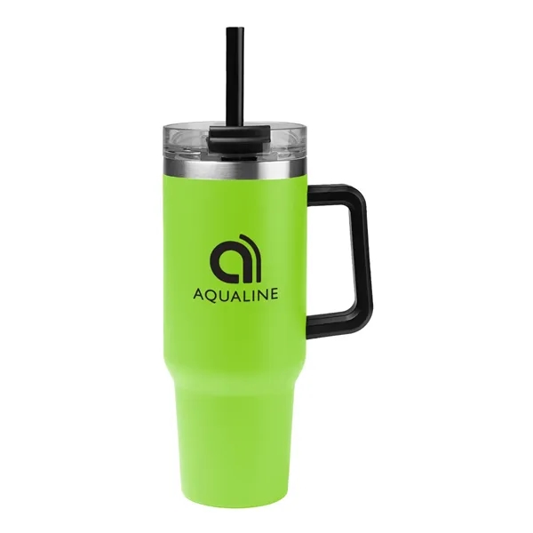 40 oz. stainless steel tumbler with double wall construction, handle, powder-coated... from ASI 61125 Hit Promotional Products / Hit®