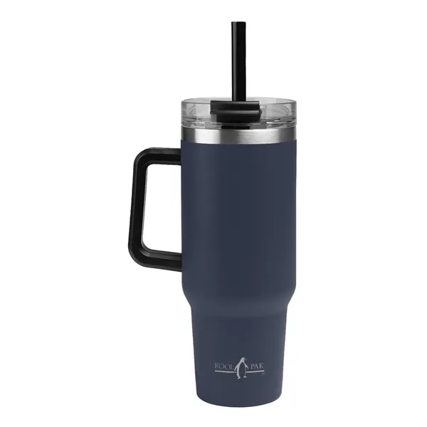 40 oz. stainless steel tumbler with double wall construction, handle, powder-coated... from ASI 61125 Hit Promotional Products / Hit®