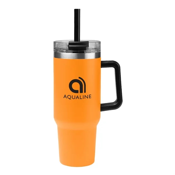 40 oz. stainless steel tumbler with double wall construction, handle, powder-coated... from ASI 61125 Hit Promotional Products / Hit®