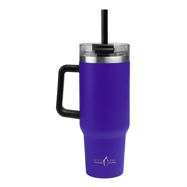 40 oz. stainless steel tumbler with double wall construction, handle, powder-coated... from ASI 61125 Hit Promotional Products / Hit®