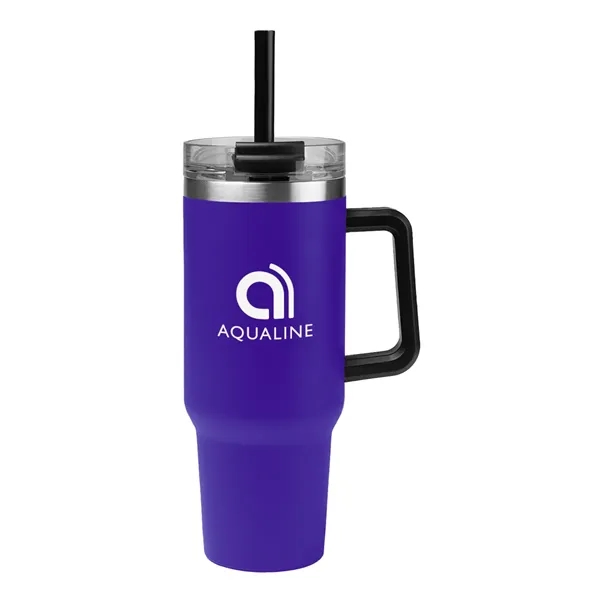 40 oz. stainless steel tumbler with double wall construction, handle, powder-coated... from ASI 61125 Hit Promotional Products / Hit®