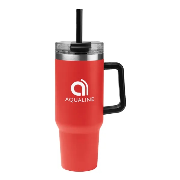40 oz. stainless steel tumbler with double wall construction, handle, powder-coated... from ASI 61125 Hit Promotional Products / Hit®