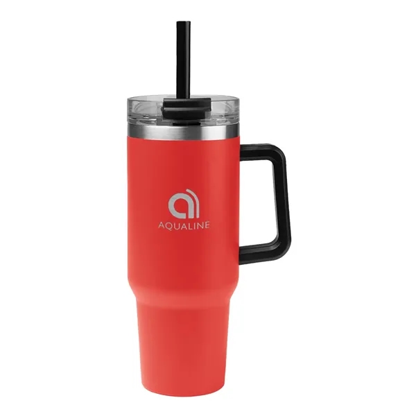 40 oz. stainless steel tumbler with double wall construction, handle, powder-coated... from ASI 61125 Hit Promotional Products / Hit®