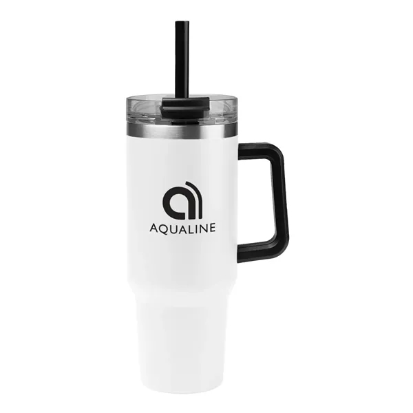 40 oz. stainless steel tumbler with double wall construction, handle, powder-coated... from ASI 61125 Hit Promotional Products / Hit®