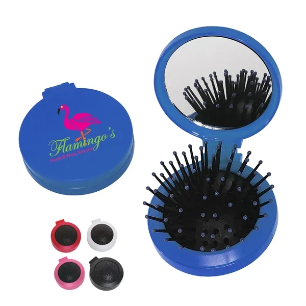 Two in one kit, features a brush and shatter resistant mirror.... from ASI 61125 Hit Promotional Products / Hit®