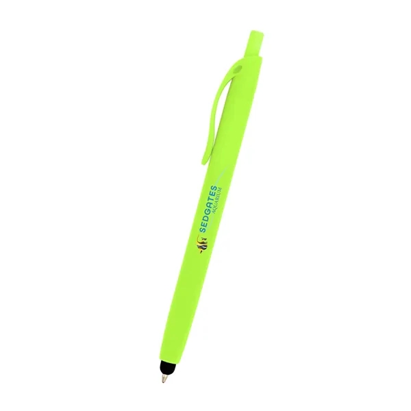 Plunger action ballpoint pen with rubberized finish and stylus.... from ASI 61125 Hit Promotional Products / Hit®