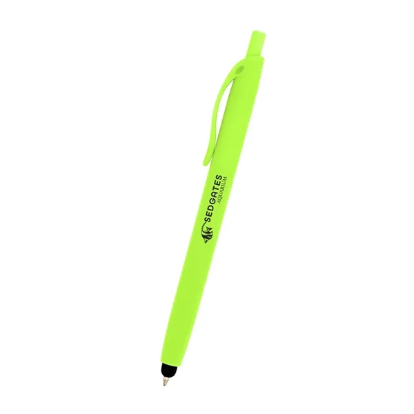 Plunger action ballpoint pen with rubberized finish and stylus.... from ASI 61125 Hit Promotional Products / Hit®