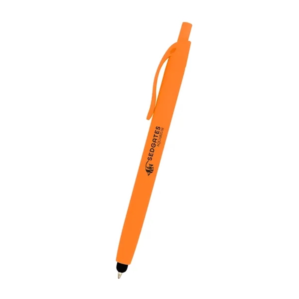 Plunger action ballpoint pen with rubberized finish and stylus.... from ASI 61125 Hit Promotional Products / Hit®
