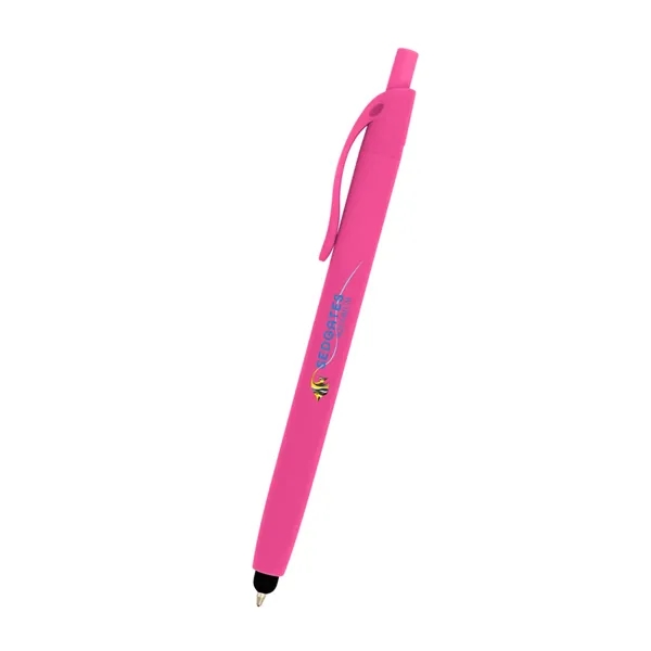 Plunger action ballpoint pen with rubberized finish and stylus.... from ASI 61125 Hit Promotional Products / Hit®
