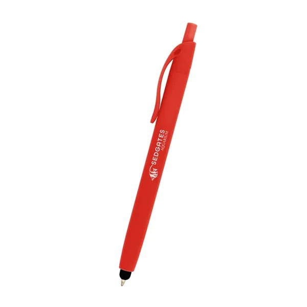 Plunger action ballpoint pen with rubberized finish and stylus.... from ASI 61125 Hit Promotional Products / Hit®