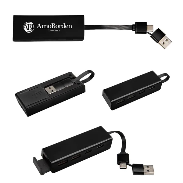 Type-C and USB hub with phone stand.... from ASI 61125 Hit Promotional Products / Hit®
