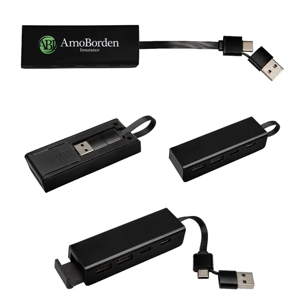 Type-C and USB hub with phone stand.... from ASI 61125 Hit Promotional Products / Hit®
