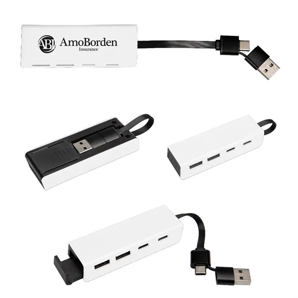 Type-C and USB hub with phone stand.... from ASI 61125 Hit Promotional Products / Hit®