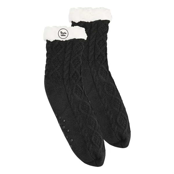 Slipper socks made of 100% acrylic with 100% polyester Sherpa lining.... from ASI 61125 Hit Promotional Products / Hit®