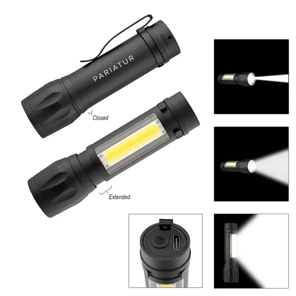 Rechargeable flashlight with bright white LED light.... from ASI 61125 Hit Promotional Products / Hit®