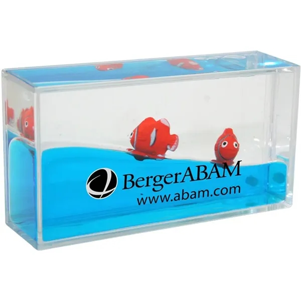Liquid wave paperweight with blue moving "water" and clownfish.... from ASI 34415 Alpi International LTD