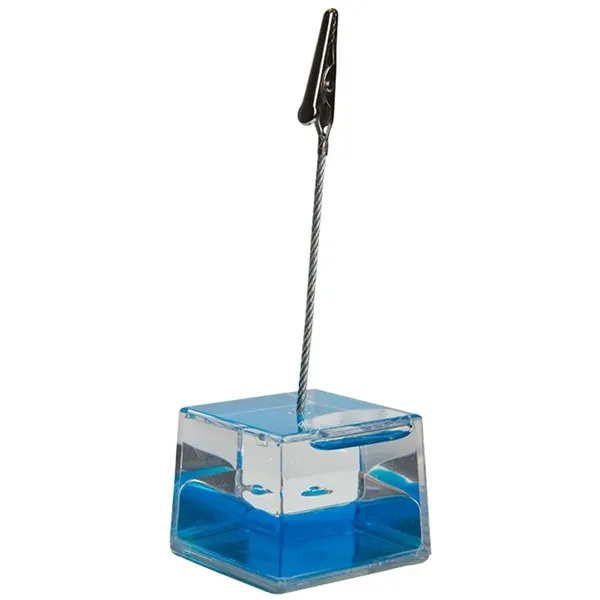 Liquid wave cube paperweight with wire and alligator memo clip.... from ASI 34415 Alpi International LTD