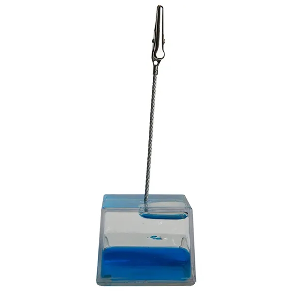 Liquid wave cube paperweight with wire and alligator memo clip.... from ASI 34415 Alpi International LTD