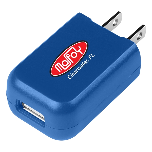 Rectangular UL Listed USB A/C Adapter charges fast and efficiently at... from ASI 61125 Hit Promotional Products / Hit®