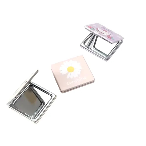 Square PU leather folding compact mirror plus full color UV imprint... from ASI 37218 Athena Promo (tm)