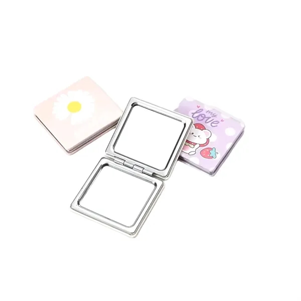 Square PU leather folding compact mirror plus full color UV imprint... from ASI 37218 Athena Promo (tm)