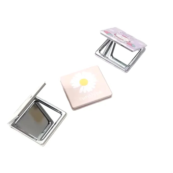 Square PU leather folding compact mirror plus full color UV imprint... from ASI 37218 Athena Promo (tm)