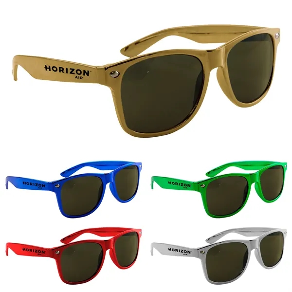 Colorful "Blue's Brothers" style sunglasses with mirror lenses; 100% UVA and... from ASI 52710 Lincoln Line