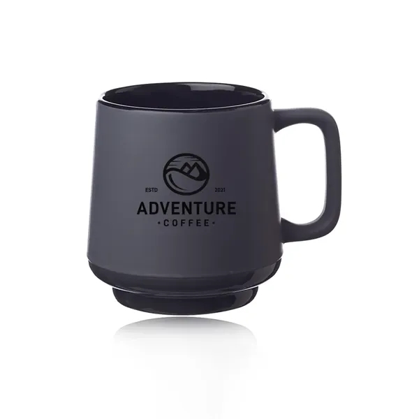 15 oz. ceramic mug with stackable design and matte grey finish.... from ASI 39552 BEL Promo