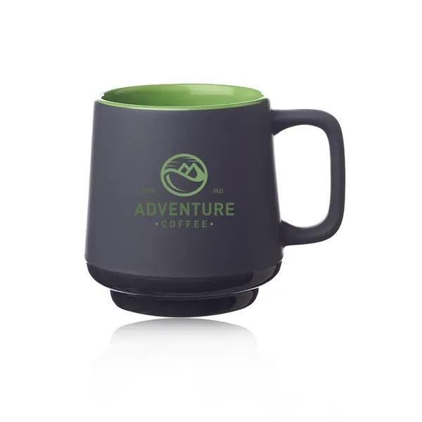 15 oz. ceramic mug with stackable design and matte grey finish.... from ASI 39552 BEL Promo