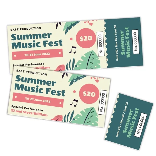 2" x 5.5" glossy cardstock event of raffle tickets with custom... from ASI 62088 IDProductsource